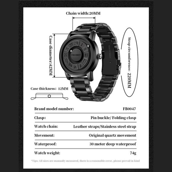 Futuristic Unisex Quartz Watch with Leather Strap & Magnetic Levitation Features - Picture 8 of 9